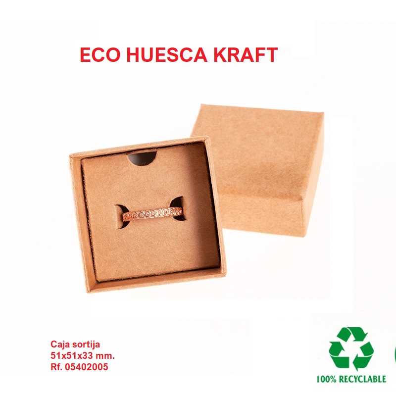 Caja Eco Huesca Kraft sortija 51x51x33 mm.